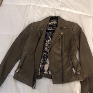 Taupe leather jacket